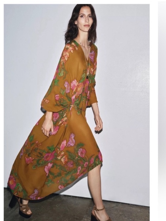 Zara Dresses & Skirts - ZW Zara Oversized Floral Boho Kaftan Dress NWOT